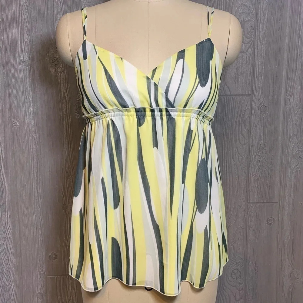 Gianni Bini Yellow Gray White Cami Top 4